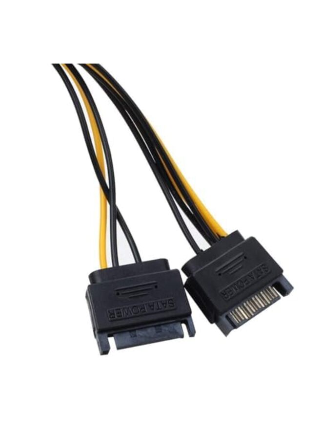 LAMAY 2PCS 6 Pin SATA Power Cable 15-Pin to 6-Pin PCI Express Card Power Cable Adapter 8 Inch - Image 4